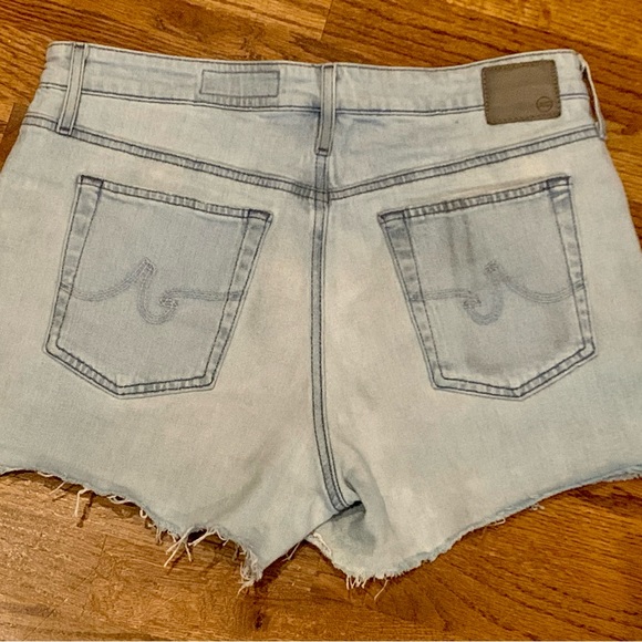 AG Adriano Goldschmied women’s 30 Light Blue Denim Shorts Distressed Fringe EUC - Picture 6 of 6